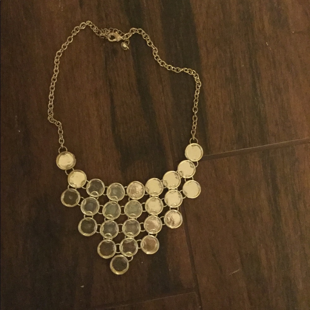 Mirror look Statement Necklace Silver toned modern - Picture 5 of 5